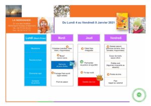 Semaine du 4 janvier 2021